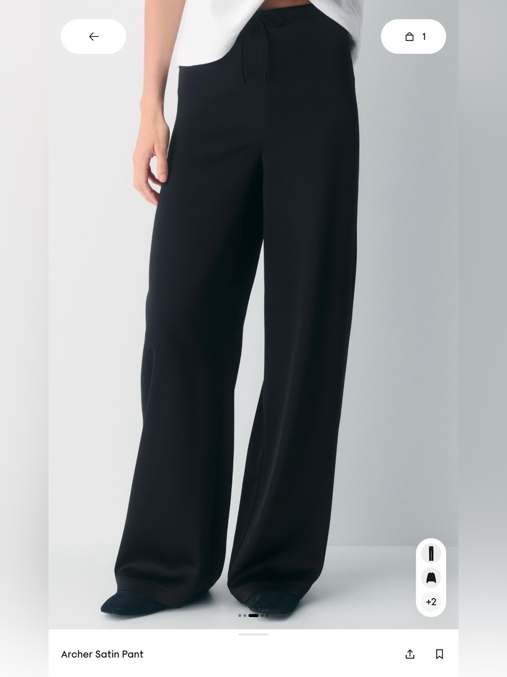 Archer Satin Pant - Black - Size small